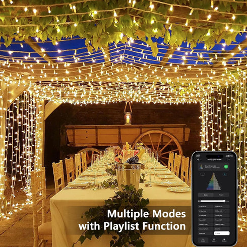 32.8ft 100 Dimmable Brizled Smart String Lights Warm White, LED String Lights Work with Alexa & Google Home, APP Fairy