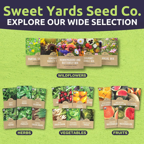 Pack 10 Packs 2026 Organic Heirloom Garden Seeds Variety - Individual - Season - Cherry Tomatoes, Spinach, Squash