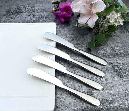 4 Pieces Butter Knife Set, Pate Knife and Cheese Spreader with Thick Handle, Stainless Steel