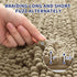 SUBRTEX Bathroom Rugs Chenille Bath Rug - Soft Non Slip Striped Plush Bath Mat for Bathroom (Sand, 16"x24")