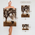 3D Rose Western Sepia Toned Horse on a Ranch with Oak Tree Towel, 15" x 22", Multicolor