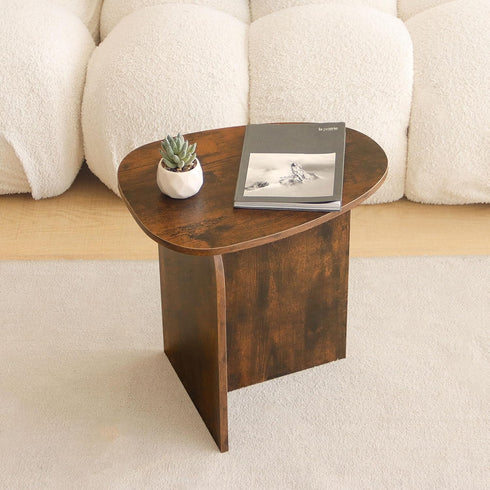 AWASEN Side Table, Small Triangle End Table Living Room, Modern Accent Table with Unique Tabletop, Mini Bedside Table