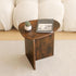 AWASEN Side Table, Small Triangle End Table Living Room, Modern Accent Table with Unique Tabletop, Mini Bedside Table