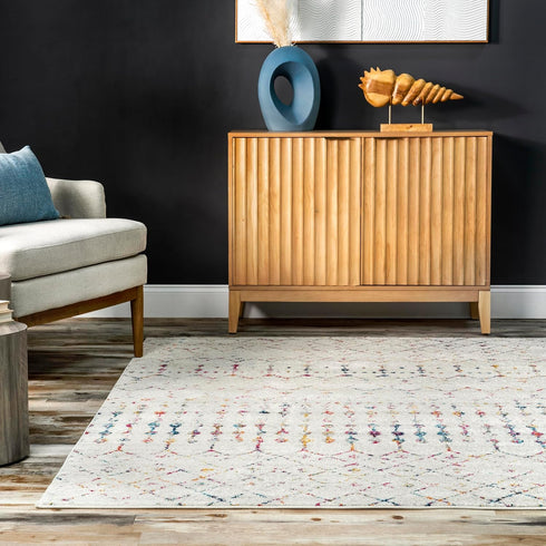 2x6 nuLOOM Moroccan Blythe Area Rug, Light Multicolor, Faded Bohemian Design, Stain Resistant, For Bedroom, Dining