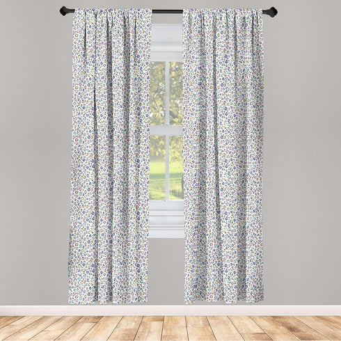 Ambesonne Leopard Print Curtains - Modernized Animal Skin Elements, 2 Panel Set for Living Room Bedroom, 28" x 63"