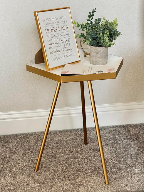 Boss Lady Desk and Wall Art - 12x9" Metal Frame Office Décor with Inspirational Quote by Merry Expressions