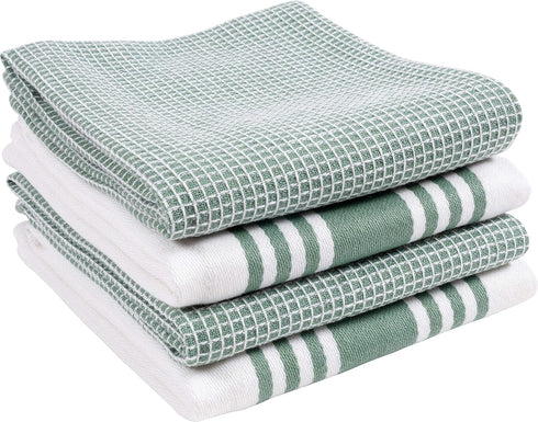 KAF Home Kitchen Towels, Set of 4 Absorbent, Durable and Soft Towels - Perfect for Kitchen Messes and Drying Dishes, 18