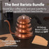 40 oz. Viant Gooseneck Stovetop Pour Over Coffee Kettle with Thermometer for Drip Coffee and Tea. Premium Copper
