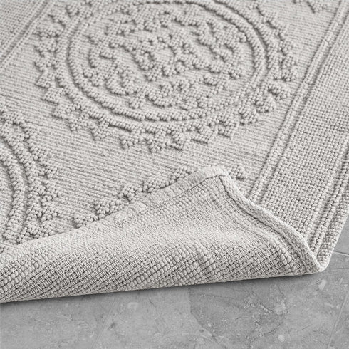 Jean Pierre New York Cotton StoneWash Medallion Bath Rug, 21x34 in., Grey