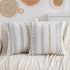Grey Boho Striped Pillow Covers Set of 2-18x18 Inch Farmhouse Coastal Decorative