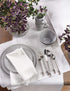 SARO LIFESTYLE Graciella Collection Stone Washed Linen Table Runner, 16" x 72", Midnight Blue