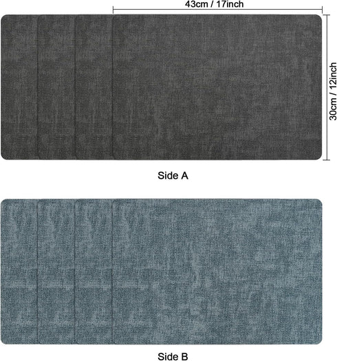 Set 8 Myir JUN Dual Sided Placemats, Faux Leather of for Dining Table, Non-Slip Washable Heat Resistant Indoor Outdoor