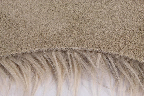 Nouvelle Legende Faux Fur Sheepskin Rug, Single, Soft Plush Accent Rug, 23" x 40", Brown