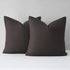 Mixhug Decorative Linen Throw Pillow Covers, Farmhouse Cushion Covers for Couch and Bed, Coffee Brown, Set of 2
