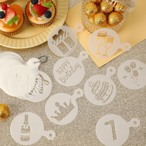 JULBEAR Birthday Cookie Stencils, 36 Pieces Reusable Decoration Templates for Cookies Baking and Party Decor.