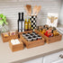 Seville Classics Bamboo Organizer Storage Bins, 5 Piece Set for Kitchen, Office, Makeup
