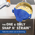 Kitchen Gizmo Snap N' Strain - Silicone Clip-On Colander, Heat Resistant Drainer for Vegetables and Pasta Noodles, Kitchen Gadgets for Bowl, Pots, and Pans - Essential Home Cooking Tools - Blue by Kitchen Gizmo