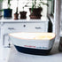 Pavilion Gift Company Life is Better 10 Oz Triple Wick Candle in Ceramic Boat Dish, Blue, 67770