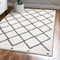 JONATHAN Y MOH410A-3 Cami Moroccan Style Diamond Shag Indoor Area Rug, White/Gray, 3 X 5
