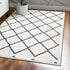 JONATHAN Y MOH410A-3 Cami Moroccan Style Diamond Shag Indoor Area Rug, White/Gray, 3 X 5