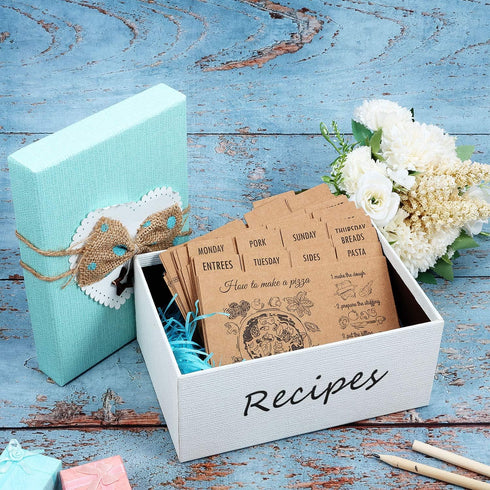 Outus 36 Pieces Recipe Card Dividers Tabs: 24 Labelled and 12 Blank Tabs with 60 Adhesive Labels for 4 x 6 Inch Cards.