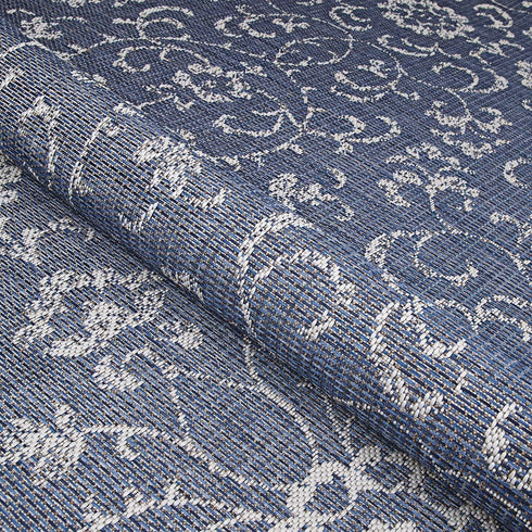 Couristan Monte Carlo Summer Vines Area Rug 2' x 3'7", Navy-Ivory