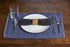 LR Home Solid Deep Blue Place Mat, 1'-1" X 1'-7"