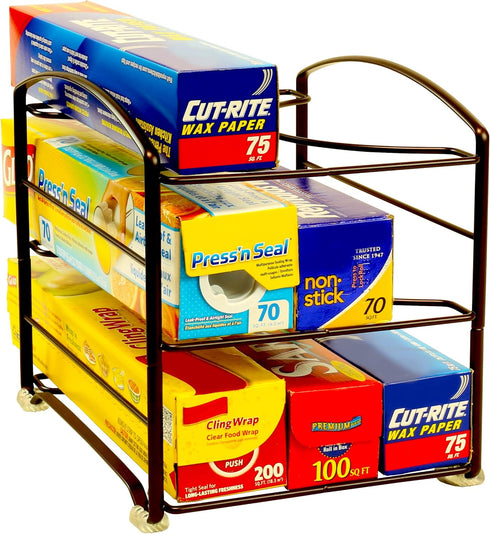 Deco Brothers Wrap Organizer Rack, 3 Tier, Bronze for Kitchen Cabinet