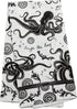 Karma Gifts KA101944 Black and White Boho Tea Towel, Cotton, Octopus 18" x 22"