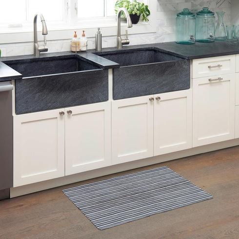 SoHome Ultra Thin Indoor Door Mat Kitchen Mat, Low Profile Stain Resistant Nonslip Design, Machine Washable, 24"x35", Gray by TOWN & COUNtRY BASICS