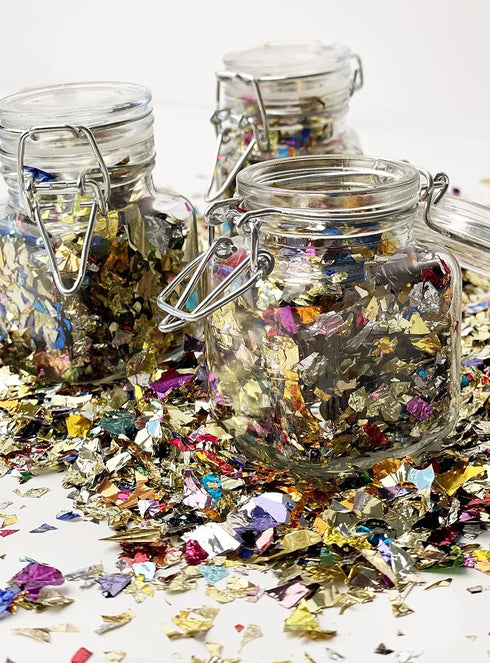 Jumbo Mylar Rainbow Foil Confetti - Glittering Metallic Confetti for New Year's, Birthdays, Weddings (300 Grams)