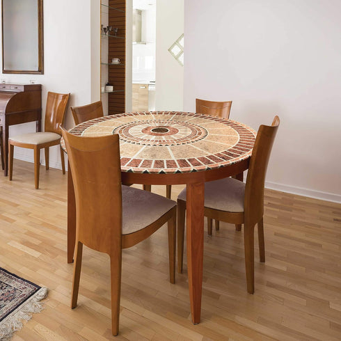 Jobar Decorative Stretch Table Cover (Mosaic), One Size, 1 Count (Pack of 1)
