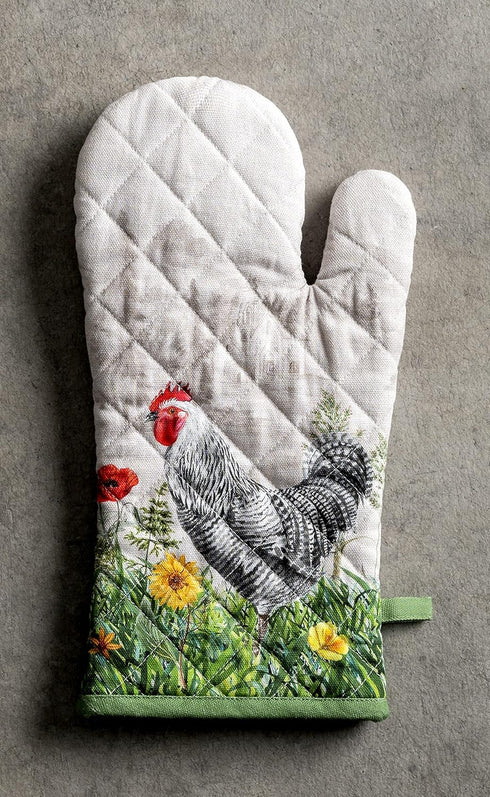 Maison d' Hermine Oven Mitt, 100% Cotton Heat Resistant BBQ Cooking Gloves with Loop for Grilling and Handling