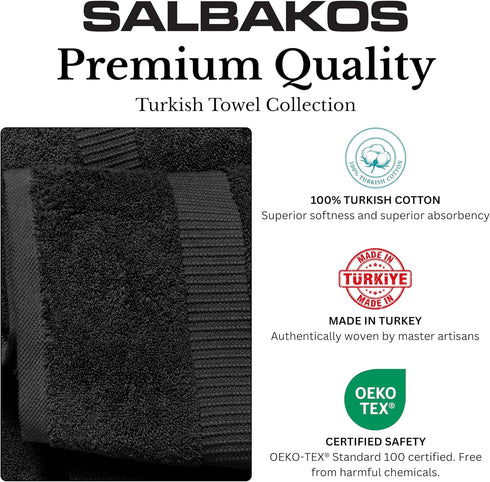 SALBAKOS 100% 6-Piece Set 2 2 2 Sets 6 Set) Turkish Cotton Towel | Premium Quality Hotel & Spa Collection | Soft, Super