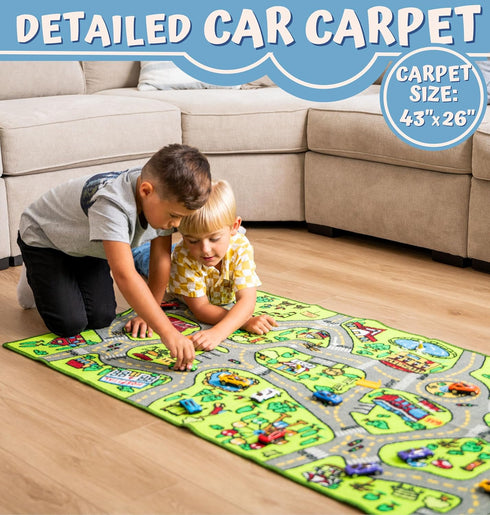 43 26 312 ToyVelt Carpet Playmat Kids Rug - Medium x Educational City Road Traffic Mat for Kids Ages - Preschool Rug