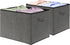 Simple Houseware Extra Large Fabric Storage Bin Basket with Handles, Dark Gray, 2 Pack.