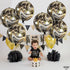 KatchOn Big Black and Gold Marble Balloons, 22 Inch, Pack of 6 for Golden Anniversary, Birthday Decor