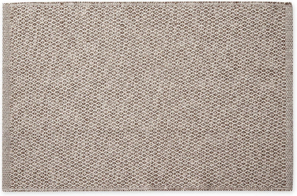 DII Woven Recycled Yarn Rag Rug Collection, Miniature Diamonds, 2x3', Leather Brown