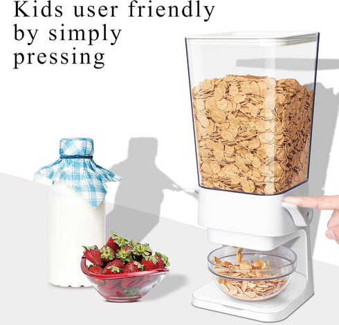 Cereal Dispenser Countertop, 5L Storage Container for Pantry, Large Dry Food Dispenser for Oatmeal, Candy, Snack