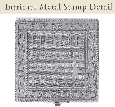Cottage Garden Home Dog Pawprint Silver Tone Metal Jewelry Keepsake Box by Cottage Garden