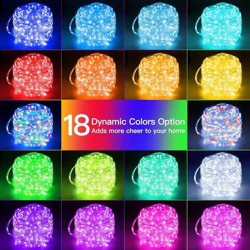 66FT 200 16 Ollny Rope Lights Outdoor Color Changing, LED Waterproof Plug in Christmas Lights with Remote, Colors