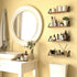 Wallniture Ponza Floating Shelves Set of 4, Wall Mounted Rustic Wood Board with Metal Bracket