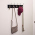 BirdRock Home Tri Hook Coat Rack, 5 Hooks, Wall Mount Hat Rack, Black Finish with Satin Nickel Hooks