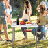 34inch ZENY Fold in Half Square Table, Portable Plastic Dining Card Table for Kitchen or Outdoor Party Wedding Event