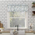 No. 918 Barker Geometric Semi-Sheer Rod Pocket Kitchen Curtain Valance and Tiers Set, 54" x 36", White