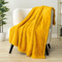 Cozy 60x80 PAVILIA Sherpa Throw Blanket for Couch Sofa, Mustard Yellow Fluffy Warm Plush Blanket for Twin Bed, Super
