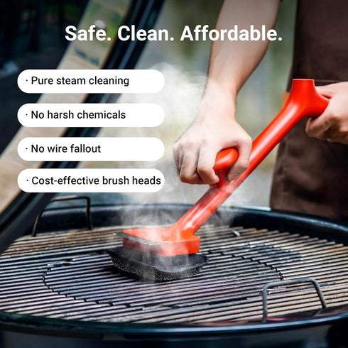 BQ03 6 BQ03 ThermoMaven Grill Brush Replaceable Cleaning Head, Safe Bristle-Free BBQ Cleaning Tool, Barbecue Grill