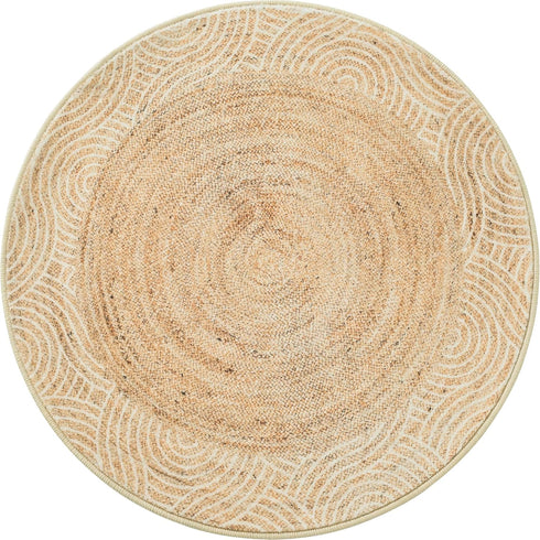 4ft /48 inch/122 cm Asrug Faux Jute Round Rug Area Rug Washable Non-Slip Circle Rug Soft Touch Circle Rugs Round