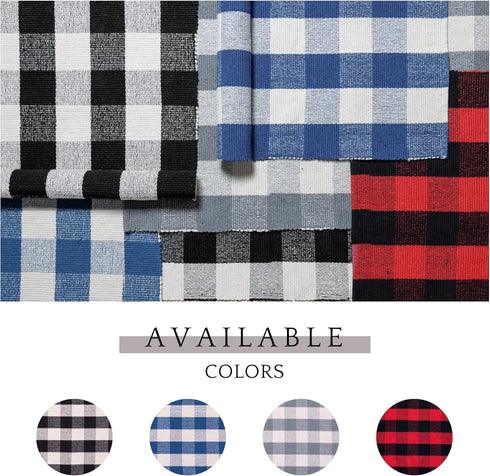 RAJRANG Buffalo Plaid Rug, 23.6 x 35.4 Inches, Cotton Washable Door Mat, Checkered Indoor Outdoor Decor