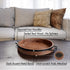 13.2'' Counter Round Coffee Table Tray - Farmhouse Wood Serving Tray with Metal Handles - Round Decorative Trays
